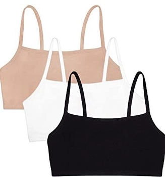 Fruit of the Loom Spaghetti Strap Cotton BH-All-Day Comfort Sport-BH weiß sand schwarz