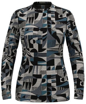 Odlo The Merino Warm Jacquard Crew Neck Base Layer Top provincial blau schwarz 21109