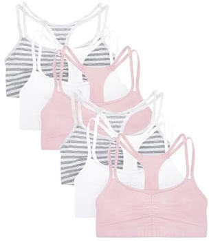 Fruit of the Loom Spaghetti Strap Cotton Bra-All-Day Comfort Easy Movement Sport-BH weiß blush
