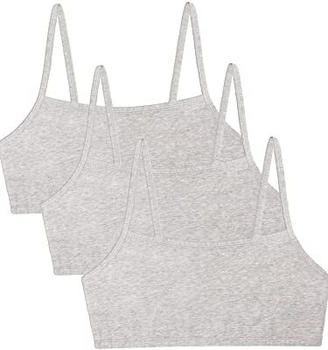Fruit of the Loom Spaghetti Strap Cotton Bra-All-Day Comfort Sport-BH grau 3er Pack