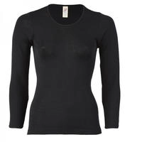 Engel Damen Unterhemd langarm,, Schwarz, 34/36