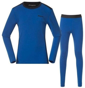 Bergans Kinder Allround Merino Unterwäsche Set blau schwarz