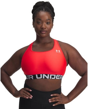 Under Armour HeatGear Armour Mid Support Sport-BH 713 racer rot wei&szlig;