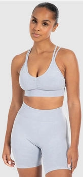 Smilodox Batik Acid Cross Fester Halt Seamless Crop Top ohne Bügel Atmungsaktiv Bustier Sport Yoga Bra hellblau
