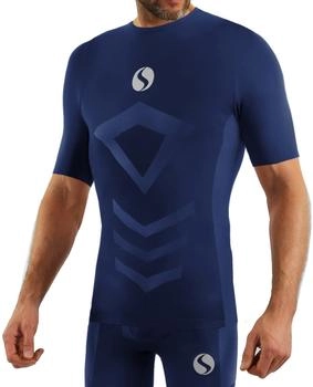 Sesto Senso Sportunterhemden Herren Kurzarm Thermounterhemd Kompressionsshirt Dunkelblau navy