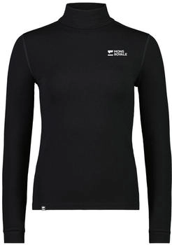 Mons Royale Cascade Merino Mock Neck Langarm schwarz