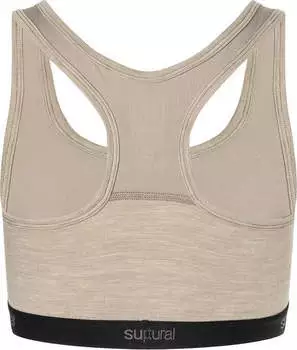 Super Natural Tundra220 Semplice Sport BH beige weiß – Natürliche Funktionalität trifft auf maximale Bewegungsfreiheit