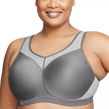 Glamorise Nahtloser High Impact Sport-BH grau