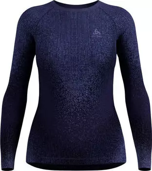 Odlo Women's BL Top Crew Neck L/S Perf. Warm Blackcomb (77256984) SkipperBlue