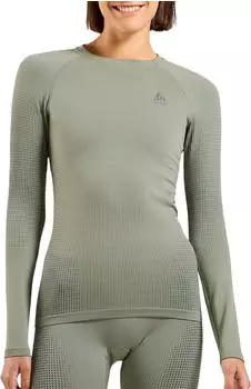 Odlo Damen Performance Warm Eco Base Layer Top (196191) oliv/grau/shadow