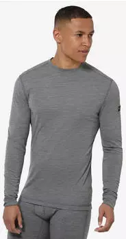 Super Natural Tundra175 LS Merino Material Mix cashmere grey melange/grün