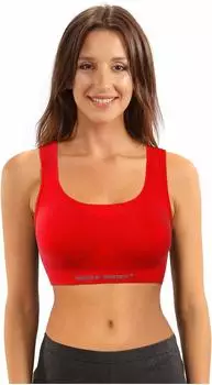 Sesto Senso 3er Pack Racerback Sport-BH Starke Unterstützung ohne Bügel rot