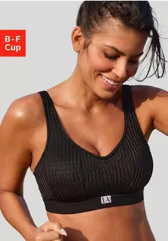 Lascana Sport-BH Bustier ohne Bügel schwarz/weiß