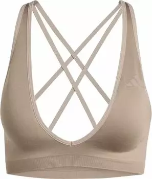 Adidas Workout Essentials Knit Light Support BH Chalky Brown (KG1972)