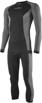 Black Crevice Funktionsunterwäsche-Set Thermo-Langarmshirt & 3/4 Hose (BCR382550) schwarz
