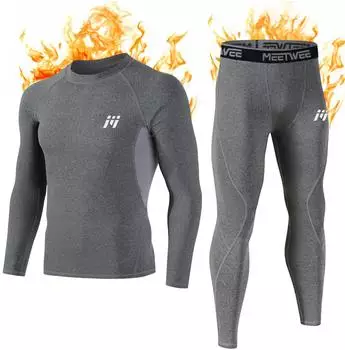 MEETWEE Thermal Unterwäsche Set grau