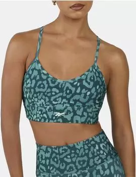 Reebok ID Train Printed TRI-Back Bra (100254670) metal green/inverted aqua