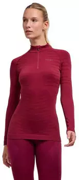 Falke Maximum Warm Rundhals Baselayer-Shirt merlot