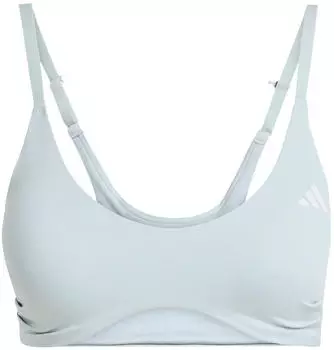 Adidas Optime Essentials Sport-BH mit leichter St&uuml;tzung pastellgr&uuml;n/wei&szlig;