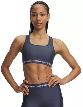 Under Armour Mid Crossback Bra (1361034) downpour gray/blue fog