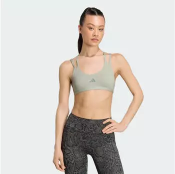 Adidas Optime Workout Strappy Sport-BH leicht st&uuml;tzend (KV6969) halo green