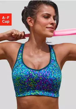 Lascana Sport-BH mit integrierten Schalen (74374365) gr&uuml;n/blau/navy/pink