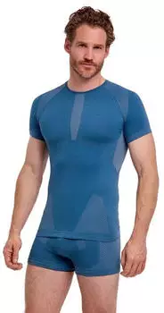 Falke Warm Round Neck Baselayer Shirt (39662) blue steel