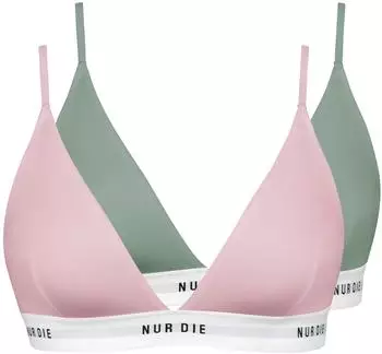 Nur Die Soft BH Sportiv 2-Pack khaki/rosa