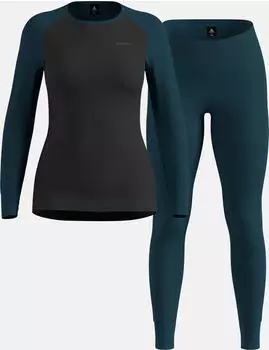 Odlo Active Warm Base Layer Set (196701) reflecting pond/schwarz