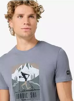Super Natural Nordic Ski T-Shirt aus Merinowolle (SNMP01285-19J) foggy blue/various