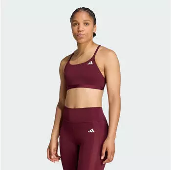 Adidas Optime Essentials 3-Stripes Leopard Sport-BH Leichter Halt (KS8538) maroon