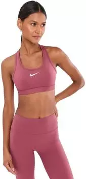 Nike W NK SWSH MED SPT BRA Slim Fit Sport-BH (DX6821-654) pink smoke/white