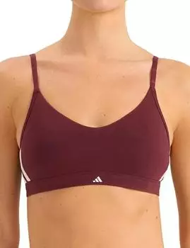 Adidas Full Padded Bralette Active Essentials Cotton 3 Stripes (4A0902) maroon
