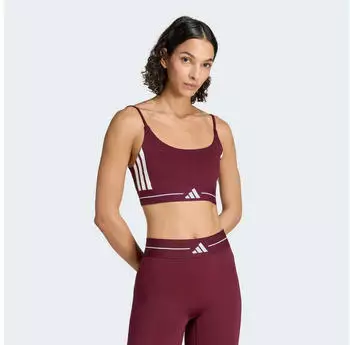 Adidas HYPERGLAM 3-Streifen Sport-BH, leichter Halt, gepolstert (57263368) burgunder