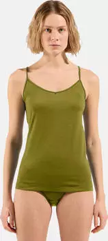 Odlo Natural Merino 160 V-Neck Funktionsshirt &auml;rmellos guacamole (Damen) (112091-40195)