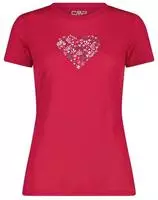 CMP 32T7166-B807-EU 36, CMP Print Damen T-Shirts rot Gr&ouml;&szlig;e XS Trekking