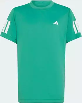 adidas Club Tennis 3-Streifen Funktionsshirt kurzarm semi court green (Junior) (KQ7991)