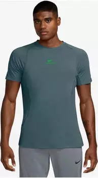 Nike Pro Training Dri-FIT Funktionsshirt kurzarm mineral slate/green strike (Herren) (HV0409-382)