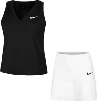 Nike Court Victory Funktionsshirt &auml;rmellos schwarz/wei&szlig; (Damen) (CV4784-010)