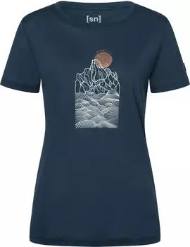 super.natural Preikestolen Cliffs Tee Funktionsshirt kurzarm blueberry/feather grey/copper (Damen) (SNWP0312861B)