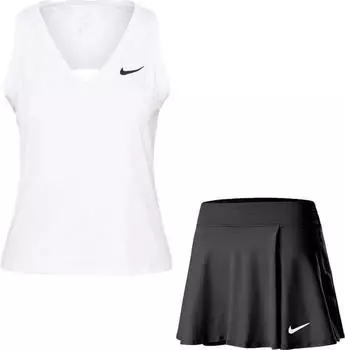 Nike Court Victory Funktionsshirt &auml;rmellos wei&szlig;/schwarz (Damen) (CV4784-100)