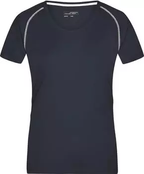 James & Nicholson Fitness Funktionsshirt kurzarm schwarz/wei&szlig; (Damen) (JN495-101477)