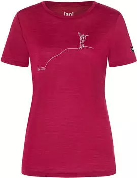 super.natural Gipfelgl&uuml;ck Tee Funktionsshirt kurzarm beet red/feather grey (Damen) (SNWP0307112I)