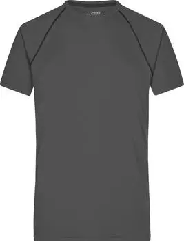 James & Nicholson Fitness Funktionsshirt kurzarm titan/black (Herren) (JN496-101609)