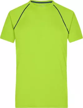 James & Nicholson Fitness Funktionsshirt kurzarm bright yellow/bright blue (Herren) (JN496-101589)