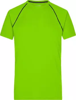 James & Nicholson Fitness Funktionsshirt kurzarm bright green/black (Herren) (JN496-101574)
