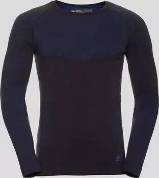 Odlo Slokar Performance Wool Baselayer Funktionsshirt langarm black/jake blue (Herren) (111202-60287)