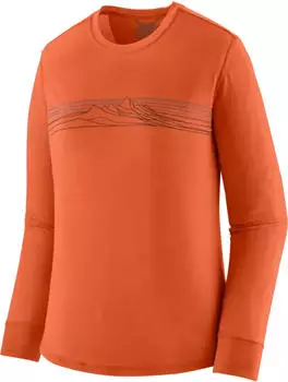 Patagonia Capilene Cool Merino Graphic Funktionsshirt langarm strata stripe: coal orange (Damen) (44600-STRO)