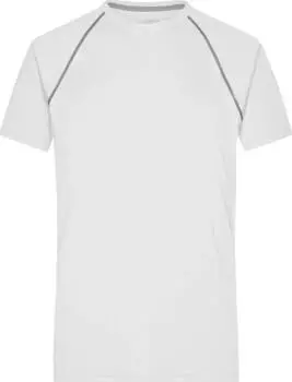 James & Nicholson Fitness Funktionsshirt kurzarm wei&szlig;/silber (Herren) (JN496-101619)