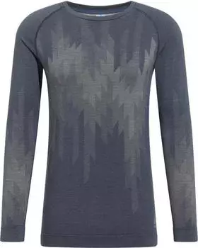 Odlo Kinship Performance Wool Warm Baselayer Funktionsshirt langarm india ink melange (Herren) (111172-21053)